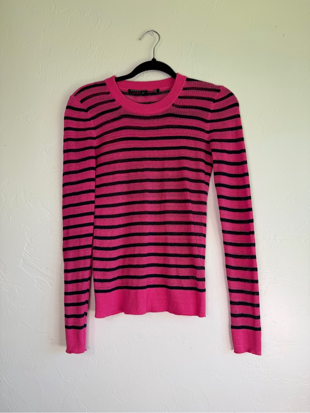 Veronica Beard Dean Striped Linen Crewneck Sweater sz XS - Picture 3 of 6